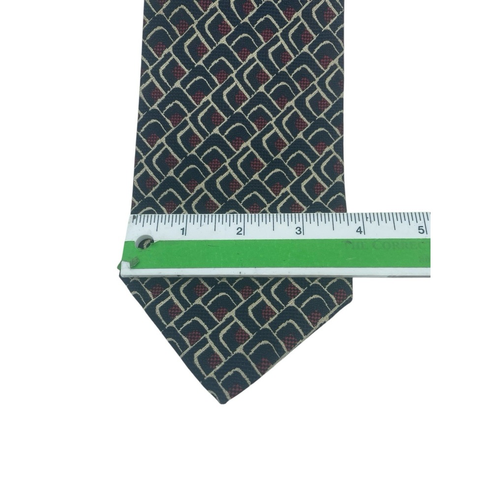 Christian Dior Cravates Red/Black Geometric Sz 3.5x 58" 100% Silk Tie (TB13) - Picture 3 of 3